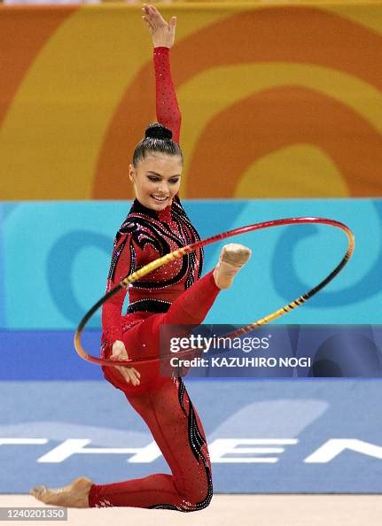 Alina Kabaeva From Russia Performs With A Hoop At The Gymnastics