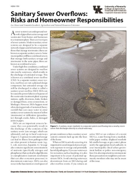 Sanitary Sewer Overflows Risks And Homeowner Responsibilities