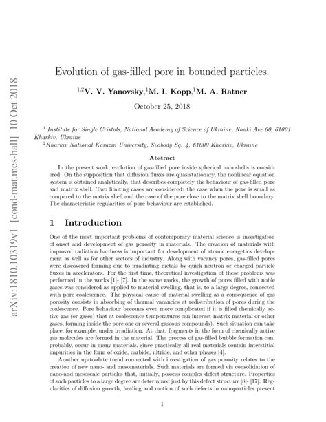 PDF Evolution Of Gas Filled Pore In Bounded Particles