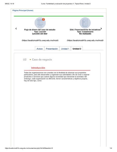 Curso Factibilidad y evaluación de proyectos v1 Tópico Tema Unidad 2