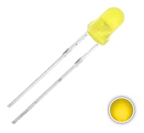 Kit 100 Unidades Led 3mm Difuso Amarelo Arduino Opaco MercadoLivre