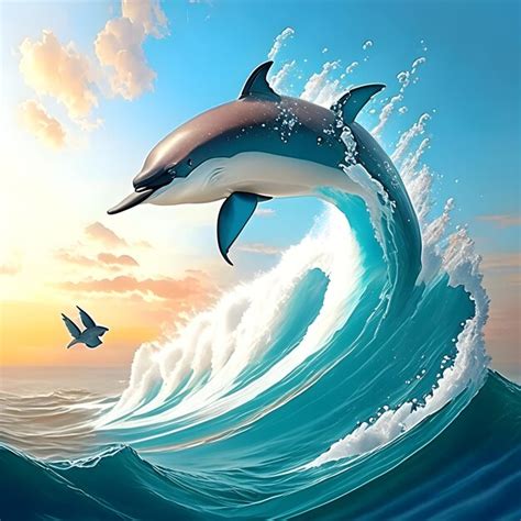 Premium AI Image | Dolphin jumping in the ocean