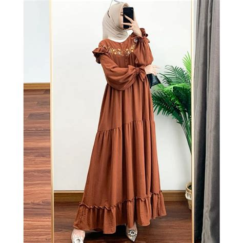 Jual Gamis Jumbo Celsa Maxi Bahan Cey Crinkle Airflow Ukuran S M L