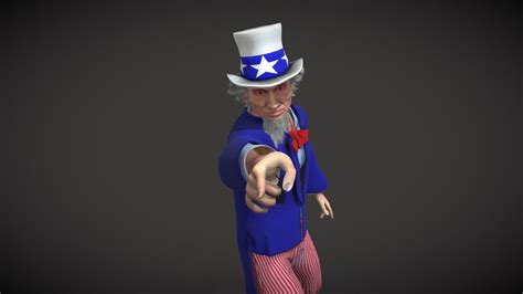 Uncle Sam Buy Royalty Free 3d Model By Sean4297 [9275bf1] Sketchfab Store