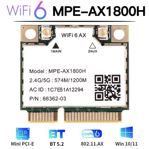 Adaptador De Red Wifi Ax H Mini Pcie De Doble Banda Tarjeta Inal