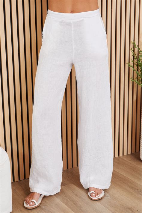 Linen Smocked Waist Palazzo Pant Milio Milano