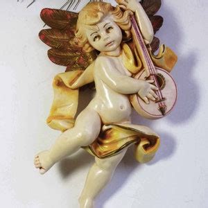 S Vintage Italian Cherub Angel From Simonetti Fontanini Holding A