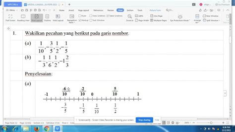 Bab 1 Tingkatan 1 Wakilkan Pecahan Pada Garis Nombor Youtube