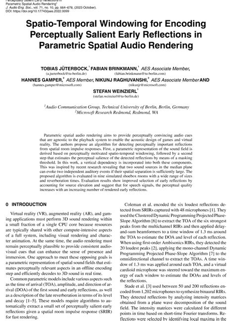 Aes E Library Spatio Temporal Windowing For Encoding Perceptually