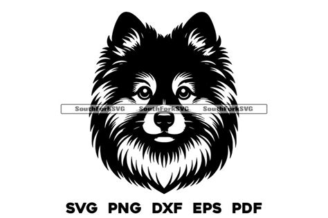 Keeshond Dog Head Design Files Svg Png Dxf Eps Pdf