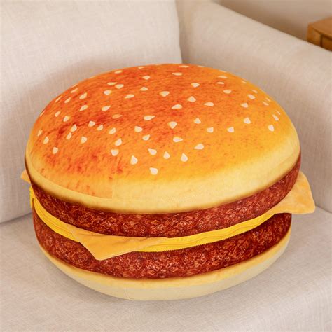 Cheeseburger Pillow Stuffed Plush Cushion Toy Gage Beasley