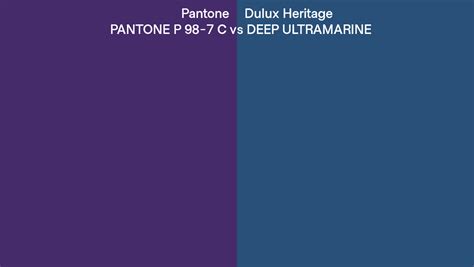 Pantone P 98 7 C Vs Dulux Heritage DEEP ULTRAMARINE Side By Side Comparison