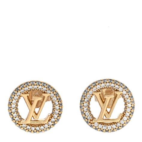 Louis Vuitton Metal Crystal Louise By Night Earrings Gold 1379459