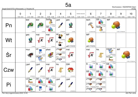 plan lekcji 2022 2023 zmiana ost od 10 10 PK 08 Dwujęzyczna Szkoła