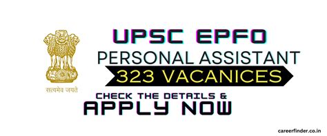 Apply Now For Upsc Epfo Personal Assistant Recruitment