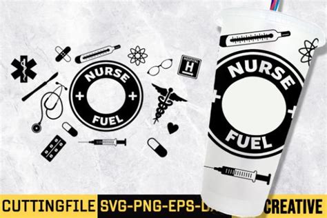 Nurse Fuel 24 Oz Venti Cold Cup Graphic By ORDCreative Creative Fabrica