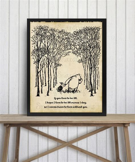 If You Live To Be 100 Winnie The Pooh Unframed Art Print Etsy