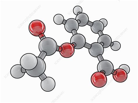 Aspirin molecular model, artwork - Stock Image - F009/7251 - Science Photo Library