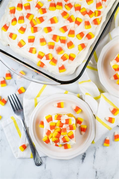 Candy Corn Poke Cake The Quicker Kitchen