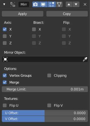 Mirror Modifier Blender Manual