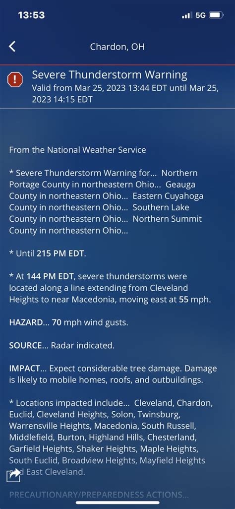 Chardon Fire Dept Oh On Twitter Severe Thunderstorm Warning Til