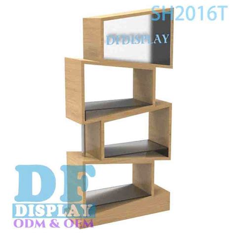 Retail Shoe Display Stand with 4shelves Wooden /Metal Floor Stand for ...