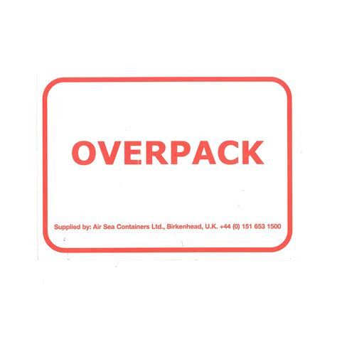 Overpack Label | Air Sea Containers