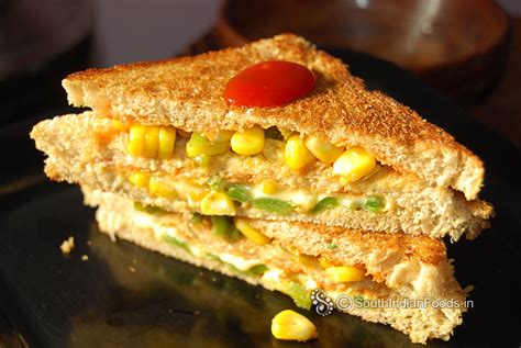 Corn Capsicum Cheese Sandwich