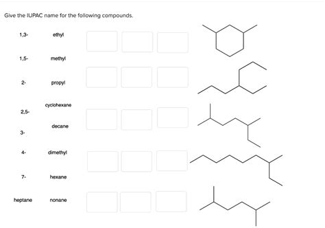 Solved Give The Iupac Name For The Following Compounds 1 3