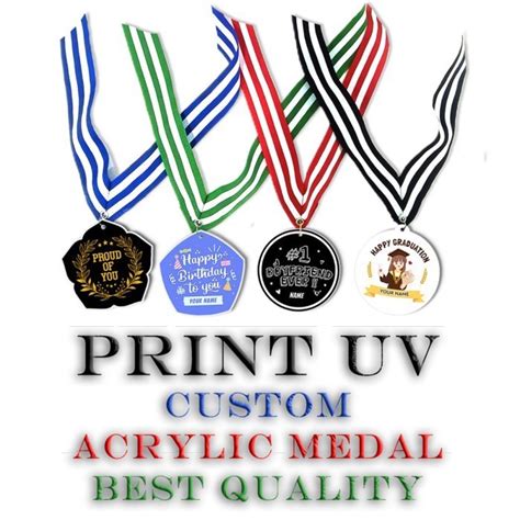 Jual Custom Medali Akrilik UV Print Arkilik Sekolah Wisuda Graduation