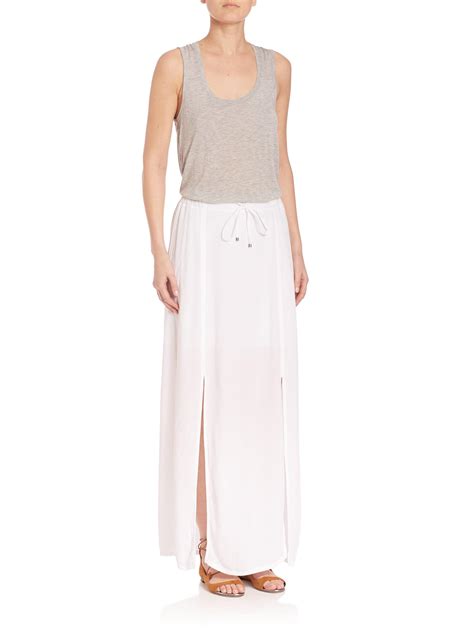 Lyst Splendid Crinkle Gauze Maxi Skirt In White