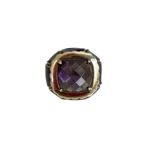 Anello In Argento Smaltato Viola Con Ametista Patricia Papenberg Jewelry