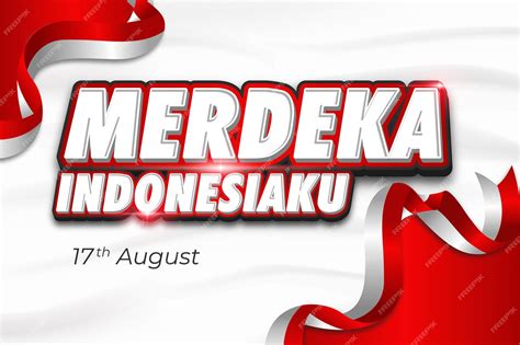 premium vector merdeka indonesia editable text effect template