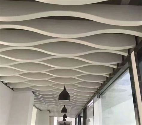 Custom Made Aluminum Ceiling Design Metal Curve Wave Baffle Ceiling For