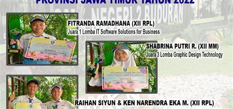 Selamat Siswa Siswi Smkn Buduran Juara Lomba Lks Tk Propinsi Ke