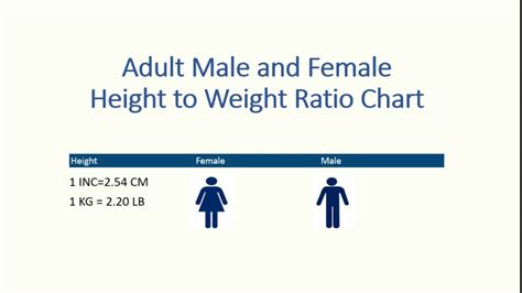 Perfect Height And Weight Chart For Men And Women I Adult Male And Female Height To Weight Ratio