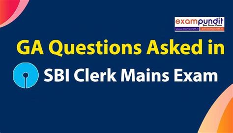 Full Set Of Ga Questions Asked In Sbi Clerk Mains