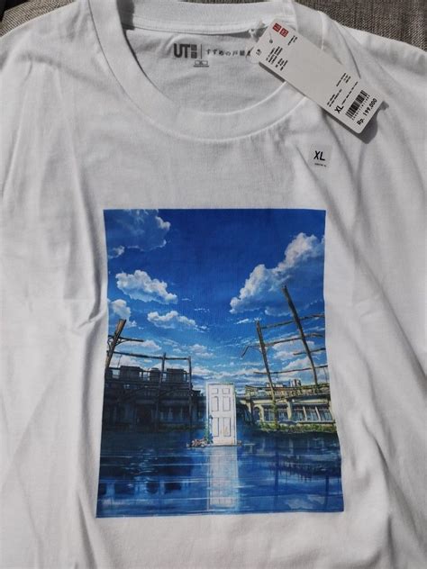 Makoto Shinkai Short Sleeve Ut Suzume Uniqlo Fesyen Pria Pakaian