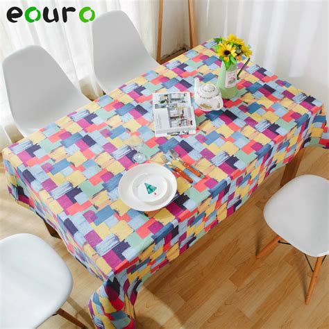 Mixed colors Colorful Linen Cotton Table Cloth cover Tablecloth 140*180 ...