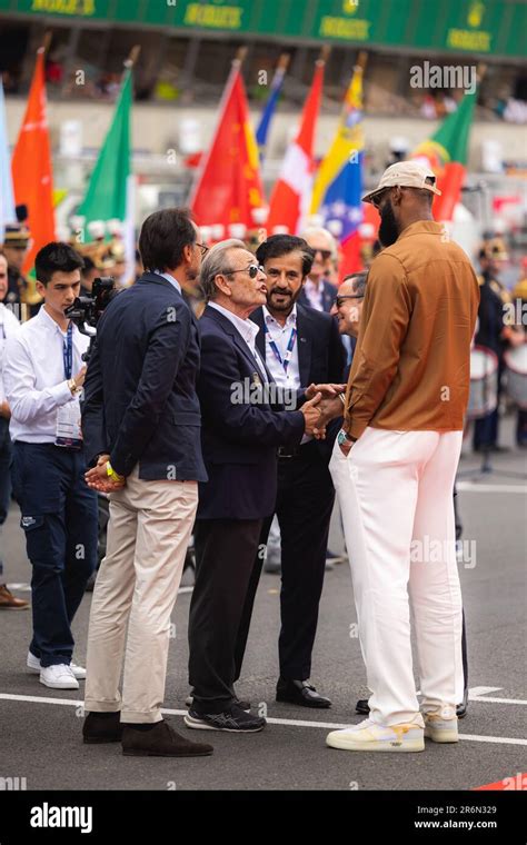 Le Mans Frankreich 10 Juni 2023 LeBron James mit FIA Präsident BEN