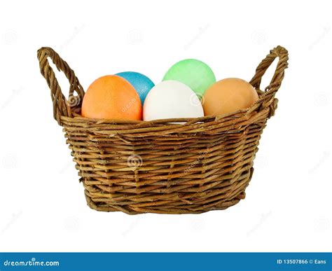 easter eggs  wicker stock photo image  blue yellow
