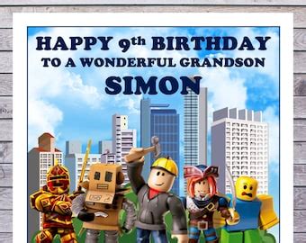 Roblox Gaming Themed Birthday Card Etsy UK