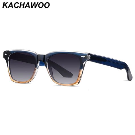 Kachawoo Polarized Sunglasses For Men Tr90 Frame Acetate Square