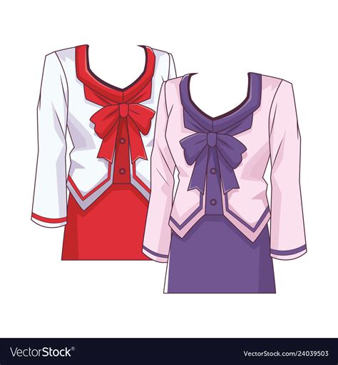 School uniform anime Royalty Free Vector Image