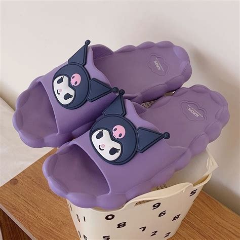 Sanrio Hello Kitty Kuromi Anti Slip Slipper Kawaii Anime Cloud Heel