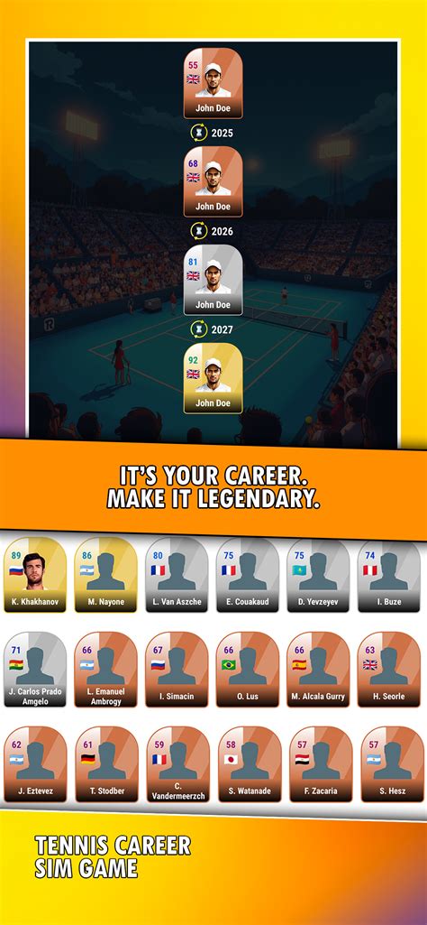 Tennis Career - Sim Game. Ever dreamed of dominating the court and