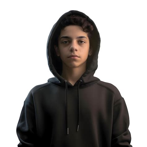 Free PSD Templates: Portrait of Young Man in Black Hoodie Isolated on White Background - HD ...