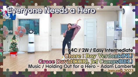 정지현Linedance Everyone Needs a Hero Easy Intermediate Demo YouTube