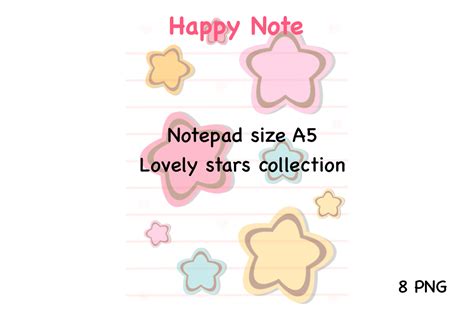 Lovely Stars Notepad Size A Graphic By Spsweet Creative Fabrica