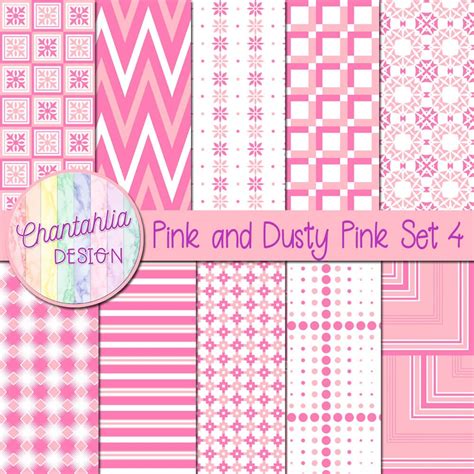 Free Pink And Dusty Free Pink Digital Papers With Patterned Designs